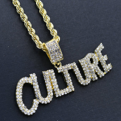 CULTURE ICED OUT GOLD MEDALLION + ROPE CHAIN