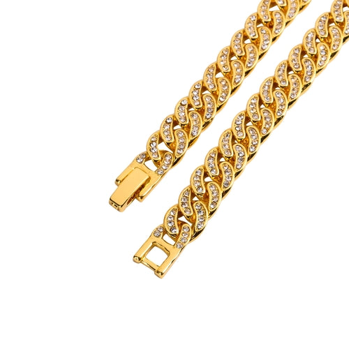 8 MM ICED OUT CUBAN CHAIN IN GOLD