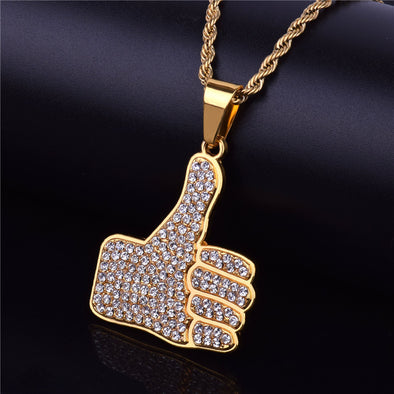 THUMBS UP PENDANT + CHAIN