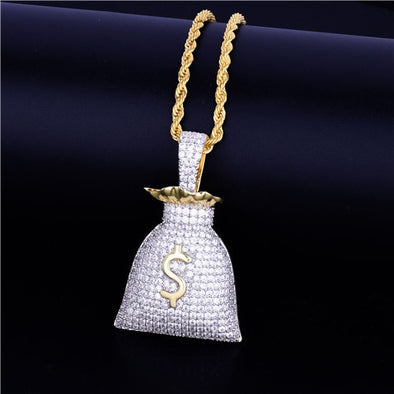 MONEY BAG MEDALLION + CHAIN