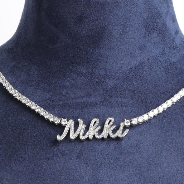 24K CURSIVE FONT NAME + CHAIN