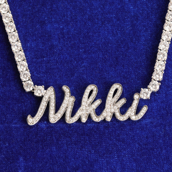 24K CURSIVE FONT NAME + CHAIN